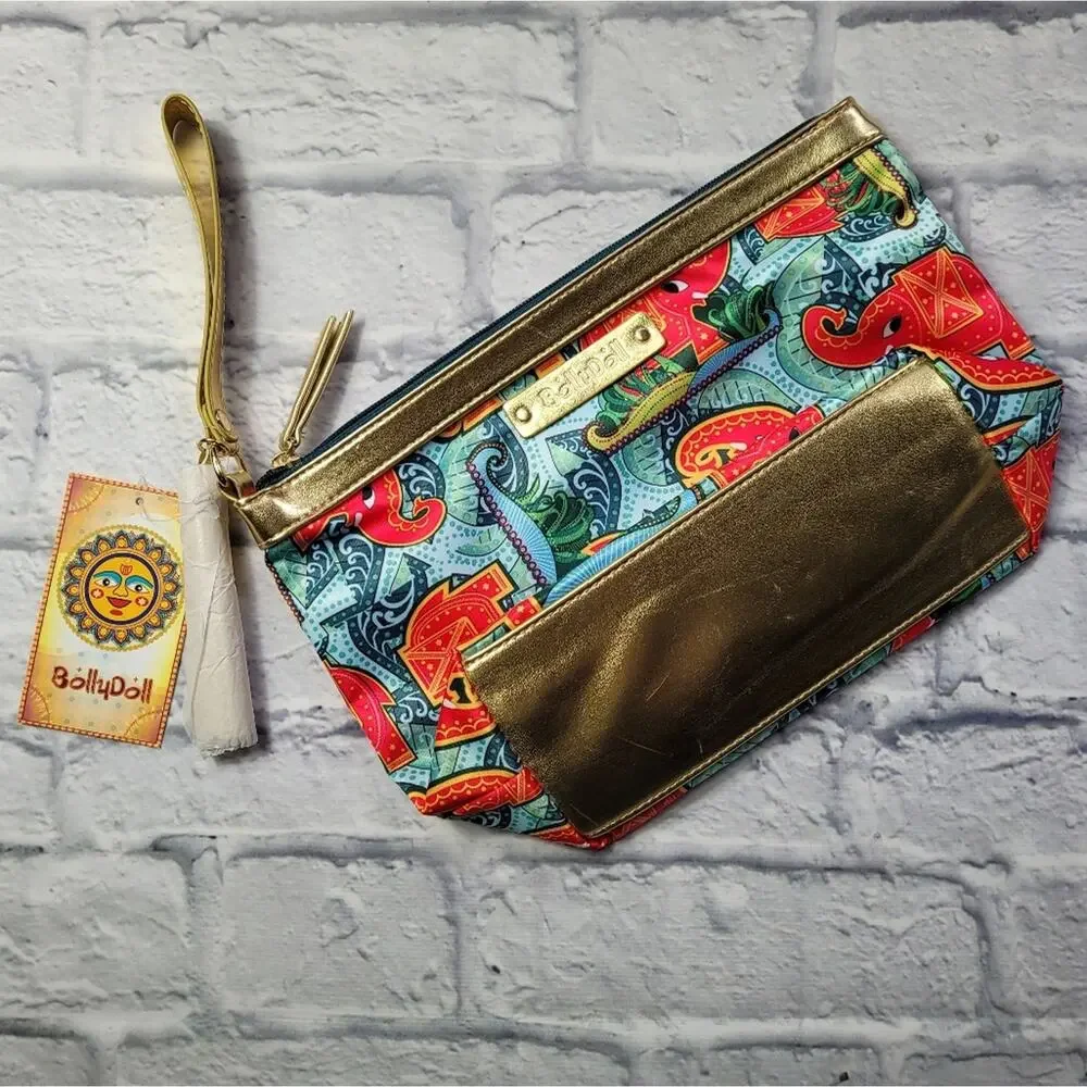 BollyDoll Elephant Wristlet Cosmetic Bag with Tassel
